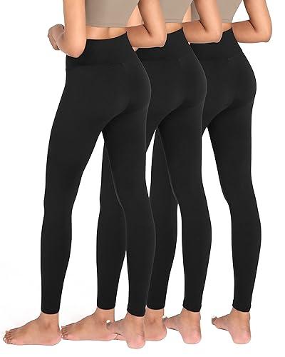 Best Deal for ODODOS 3-Pack Fleeced Lined Leggings, Teal, XXX-Large