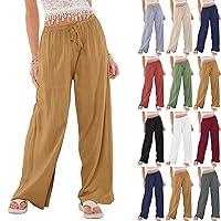 Algopix Similar Product 11 - Women Linen Pants Summer Casual Wide