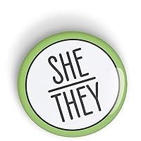 Algopix Similar Product 18 - Pronoun SHETHEY pin badge button