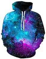Algopix Similar Product 18 - Galaxy Hooded Sweater for Men Funny