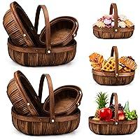 Algopix Similar Product 6 - Sintuff 6 Pcs Wicker Bread Baskets Wood