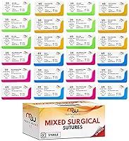 Algopix Similar Product 15 - Sutures Thread with Needle 24 Mixed