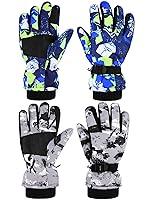Algopix Similar Product 8 - 2 Pairs Kids Winter Ski Gloves