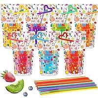 Algopix Similar Product 8 - 200 Pcs Clear Drink Pouches with Straws