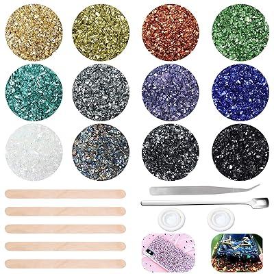 Best Deal for Crushed Glass for Crafts, 12 Colors Crushed Glass