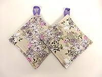 Algopix Similar Product 6 - Potholder Set with a Fine Print Flower