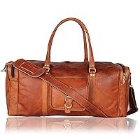 Algopix Similar Product 17 - Large Leather Duffel Bag with Padded