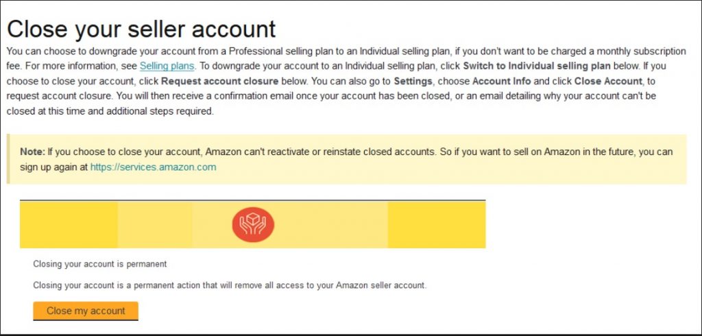 Close my Amazon seller Account